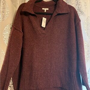 Maurices Deep Burgundy V-Neck Sweater